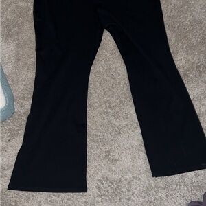 AVA & VIV Dress Pants Womens 2X Solid Black High Rise Elastic Waist Band Pull On